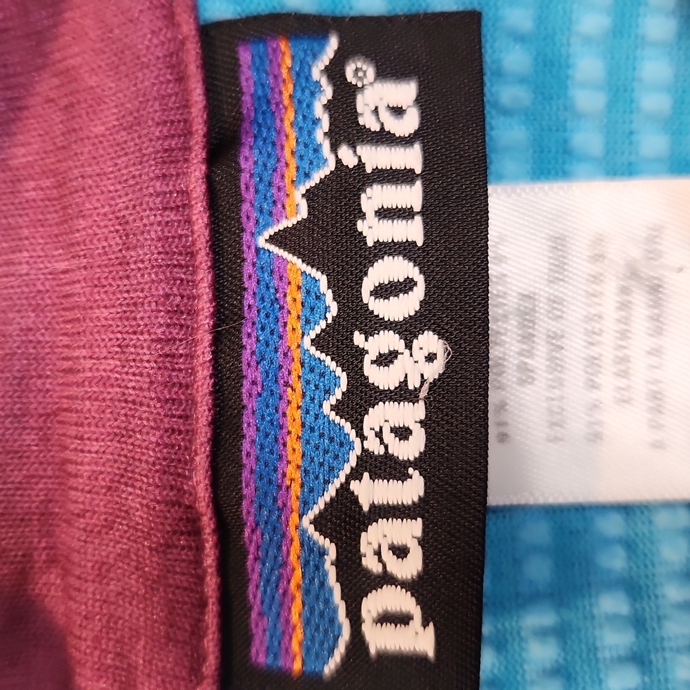 Patagonia Aqua Blue Capilene Quarter Zip Pullover Size Small With Flaw - Picture 3 of 15